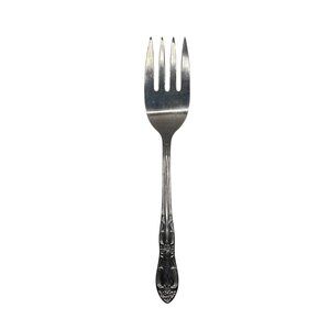 Oneida Silver Venus Stainless Steel Floral Scroll Serving Fork Discontinued Vint